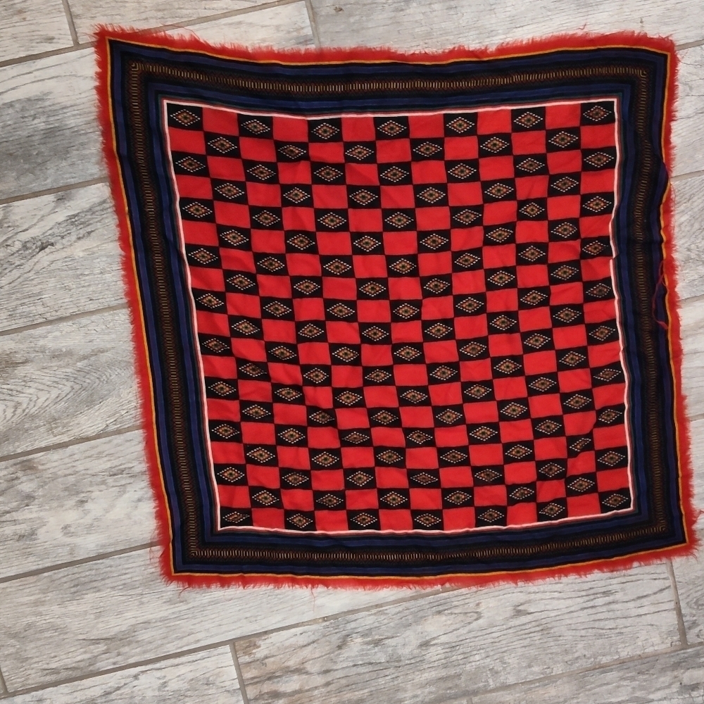 Source Unknown Red and Black Checkered Scarf